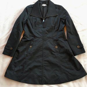 Simply Noelle Black Knee-Length Trench SzS/M(8-10)